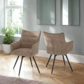 Lewis Carver Swivel Dining Chair X2 Per Box - Fawn Fabric