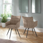 Lewis Carver Swivel Dining Chair X2 Per Box - Fawn Fabric