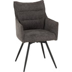 Lewis Carver Swivel Dining Chair X2 Per Box - Grey Fabric