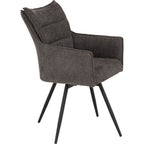 Lewis Carver Swivel Dining Chair X2 Per Box - Grey Fabric