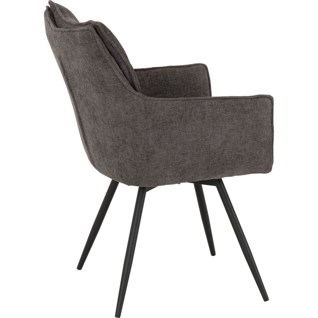 Lewis Carver Swivel Dining Chair X2 Per Box - Grey Fabric