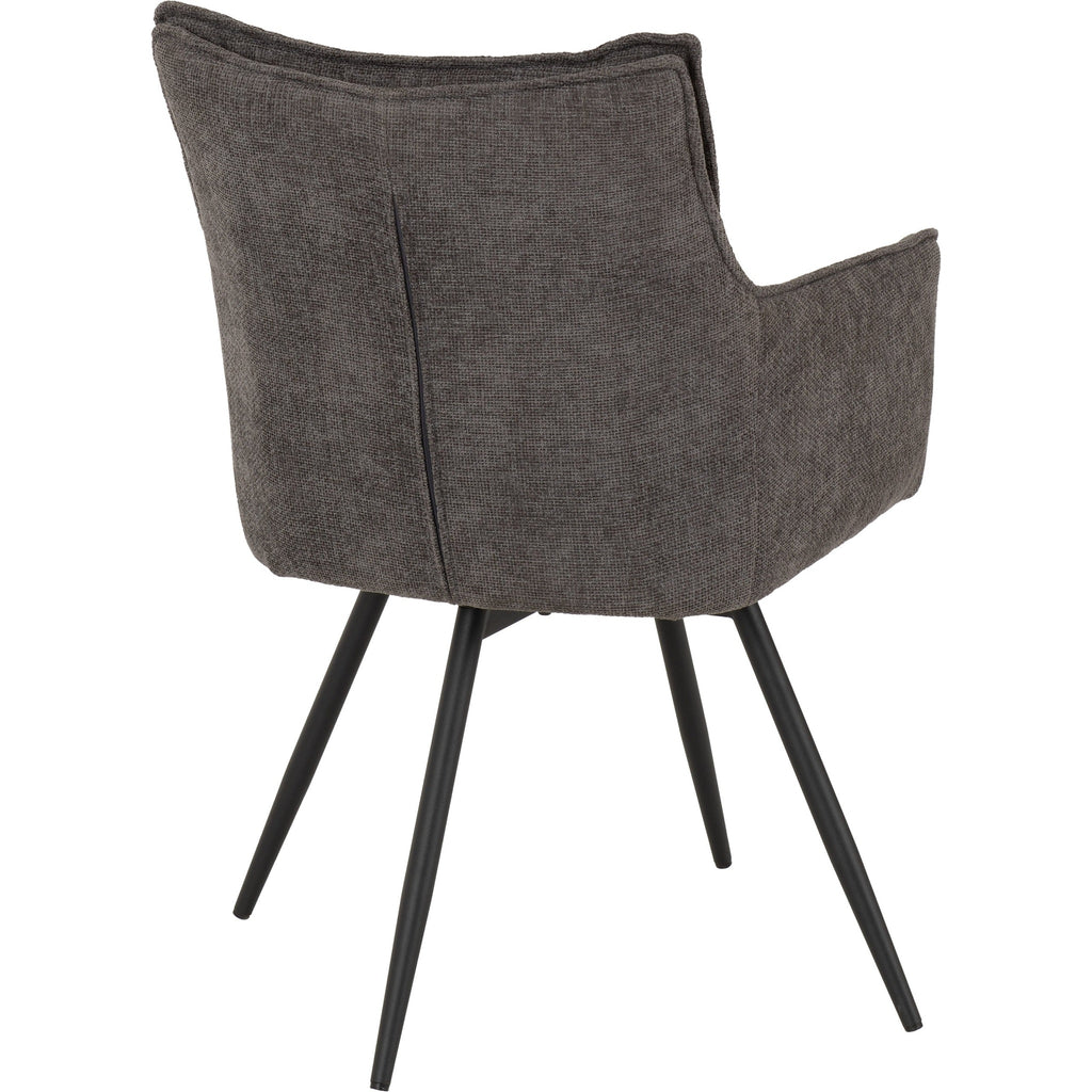 Lewis Carver Swivel Dining Chair X2 Per Box - Grey Fabric