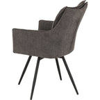 Lewis Carver Swivel Dining Chair X2 Per Box - Grey Fabric