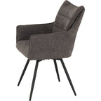 Lewis Carver Swivel Dining Chair X2 Per Box - Grey Fabric