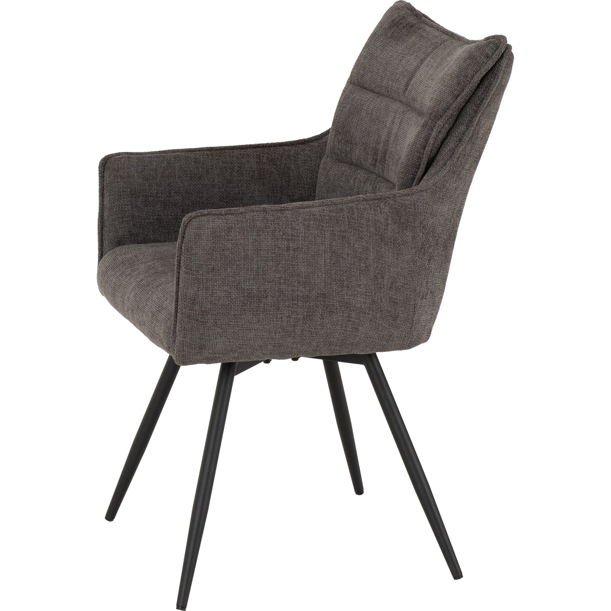 Lewis Carver Swivel Dining Chair X2 Per Box - Grey Fabric
