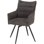 Lewis Carver Swivel Dining Chair X2 Per Box - Grey Fabric