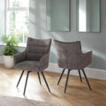 Lewis Carver Swivel Dining Chair X2 Per Box - Grey Fabric