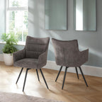 Lewis Carver Swivel Dining Chair X2 Per Box - Grey Fabric