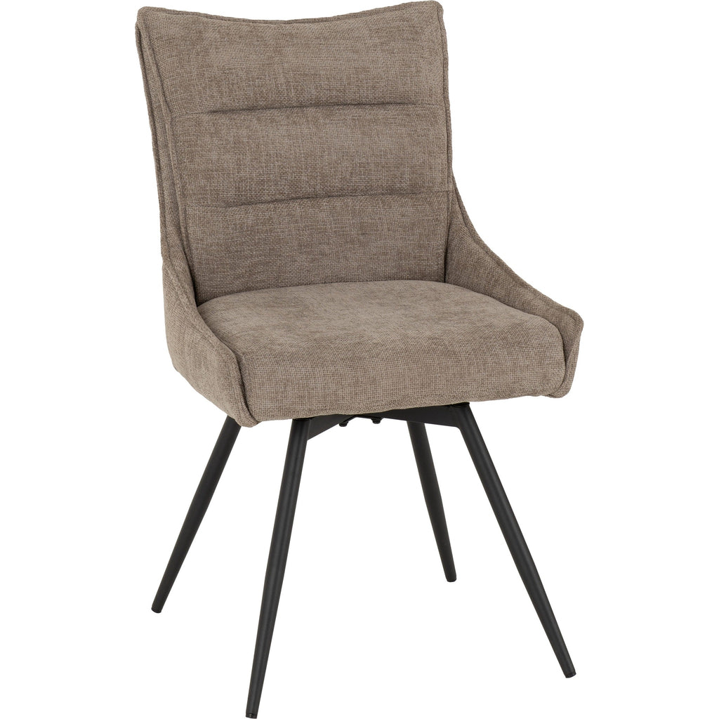 Lewis Swivel Dining Chair X2 Per Box - Fawn Fabric