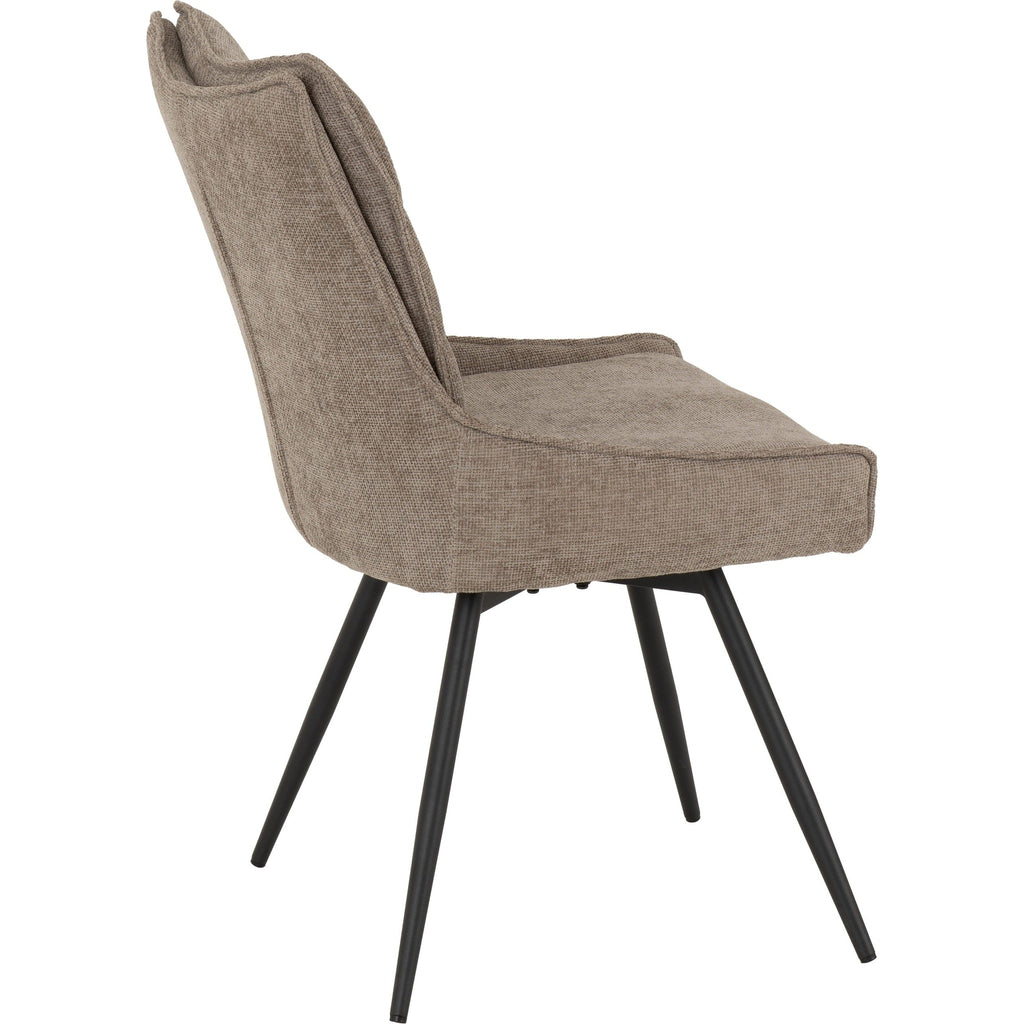Lewis Swivel Dining Chair X2 Per Box - Fawn Fabric