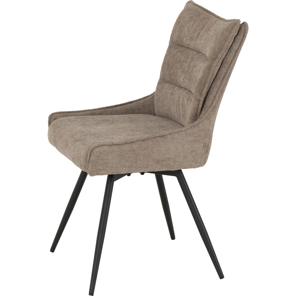 Lewis Swivel Dining Chair X2 Per Box - Fawn Fabric
