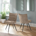 Lewis Swivel Dining Chair X2 Per Box - Fawn Fabric