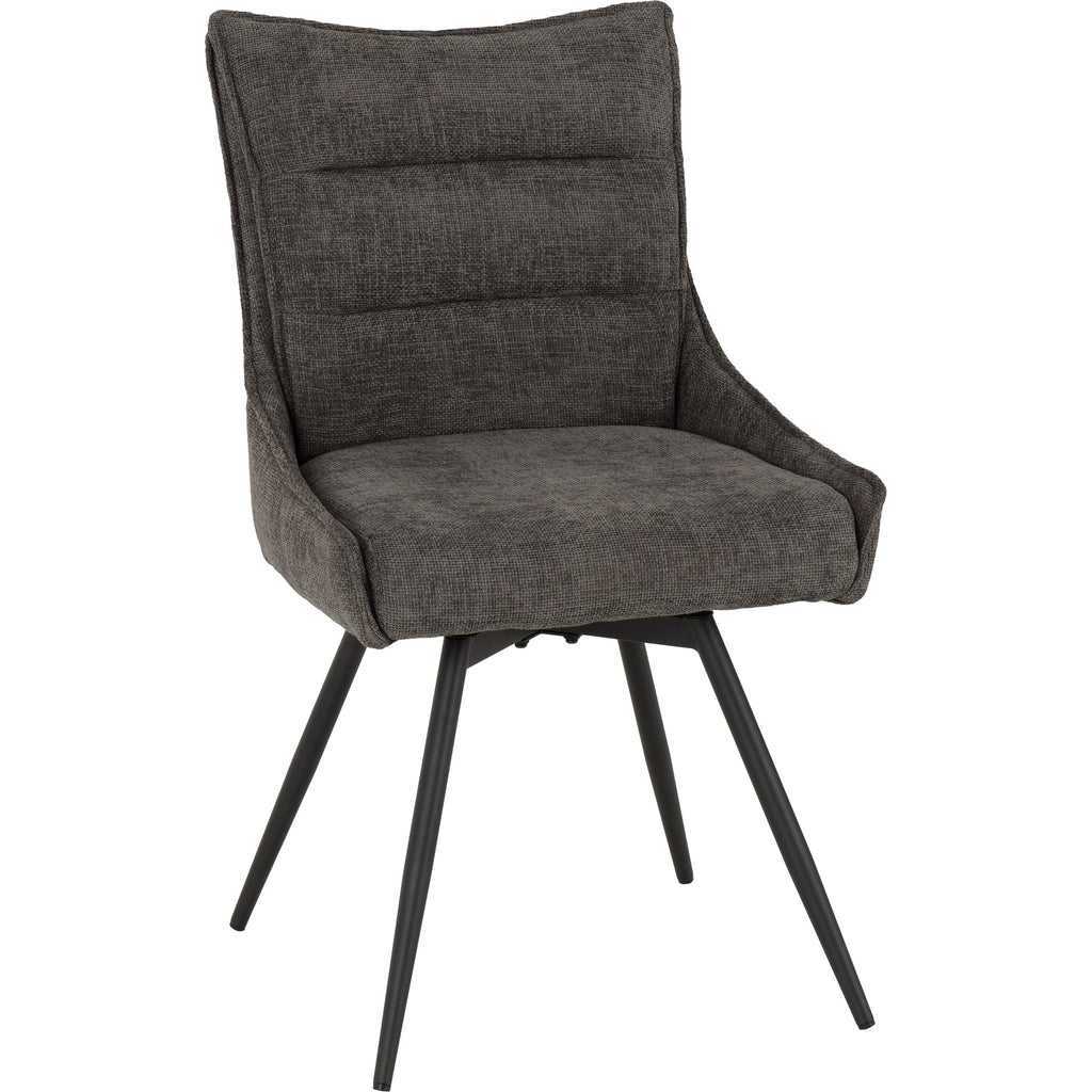Lewis Swivel Dining Chair X2 Per Box - Grey Fabric