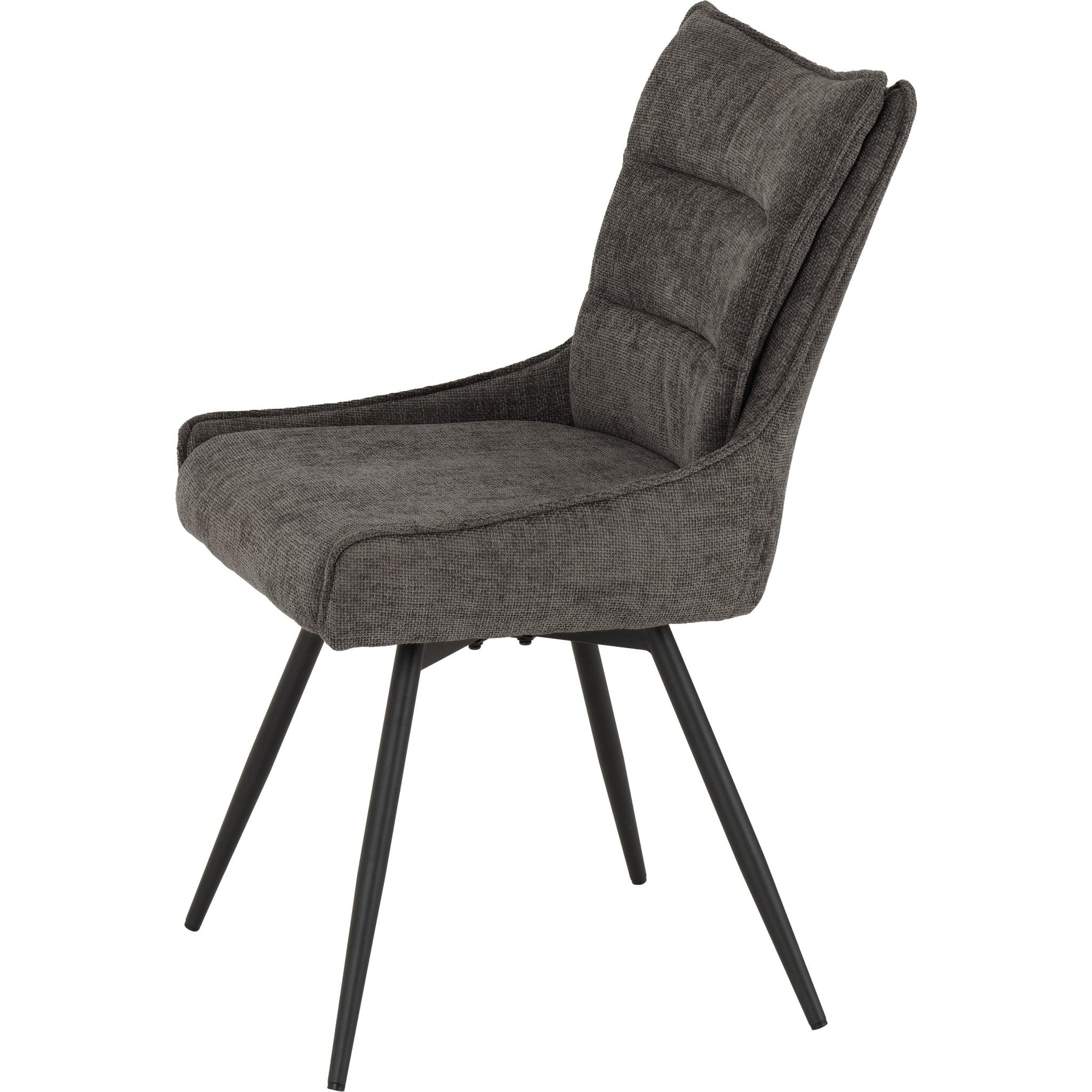 Lewis Swivel Dining Chair X2 Per Box - Grey Fabric
