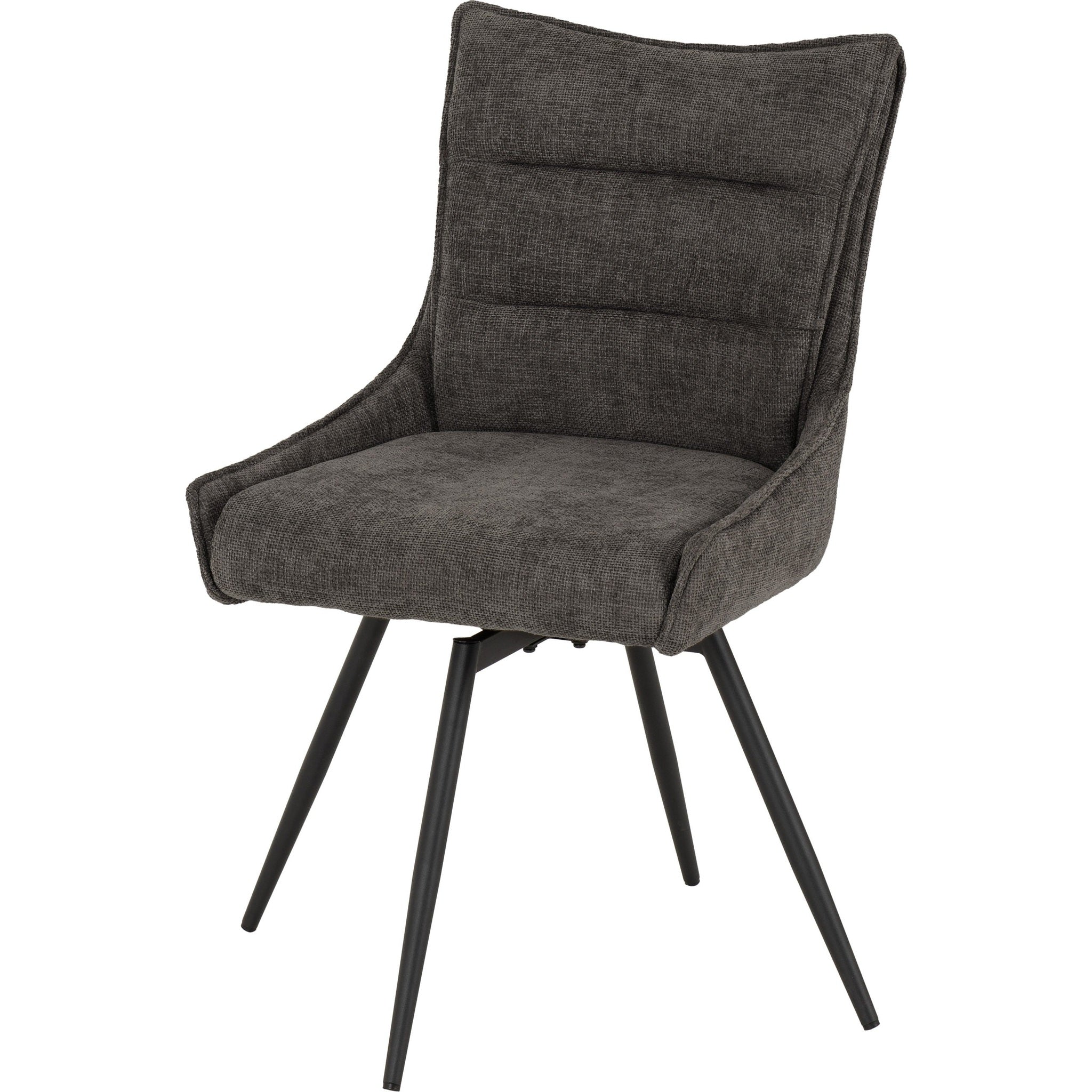 Lewis Swivel Dining Chair X2 Per Box - Grey Fabric