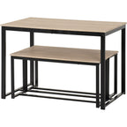 Lincoln 1+2 Dining Bench Set - Sonoma Oak Effect/Black