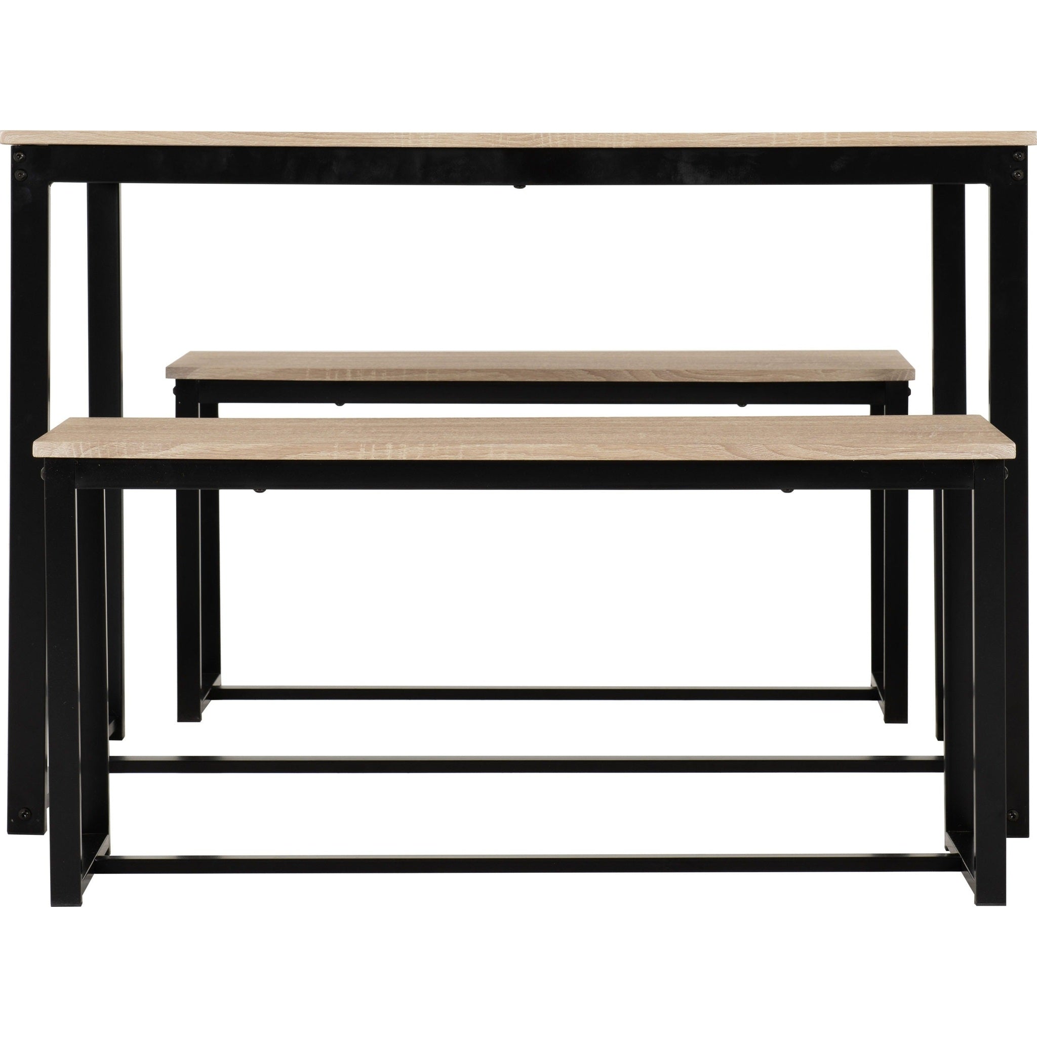 Lincoln 1+2 Dining Bench Set - Sonoma Oak Effect/Black