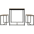 Lincoln 1+2 Dining Bench Set - Sonoma Oak Effect/Black