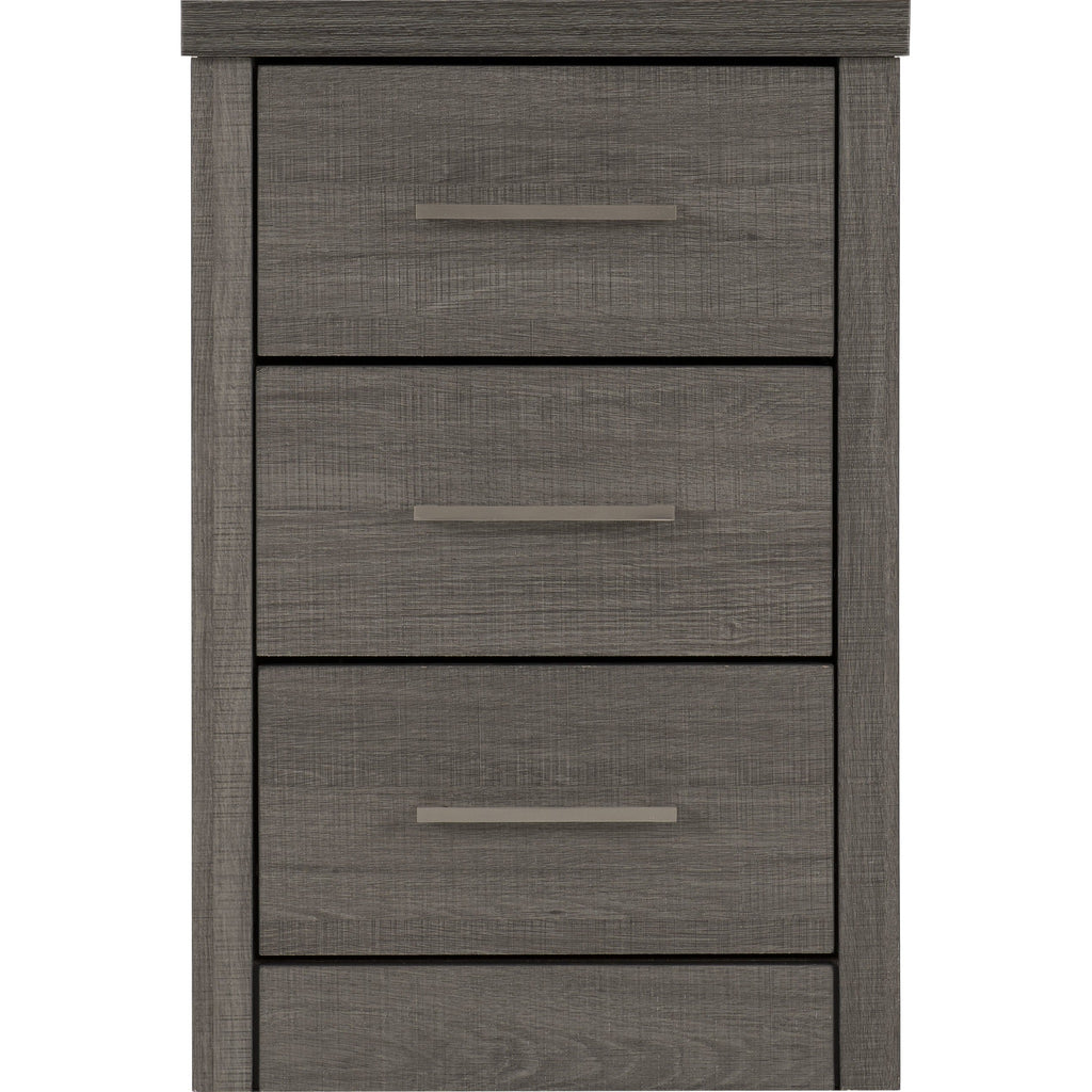 Lisbon 3 Drawer Bedside - Black Wood Grain