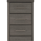 Lisbon 3 Drawer Bedside - Black Wood Grain