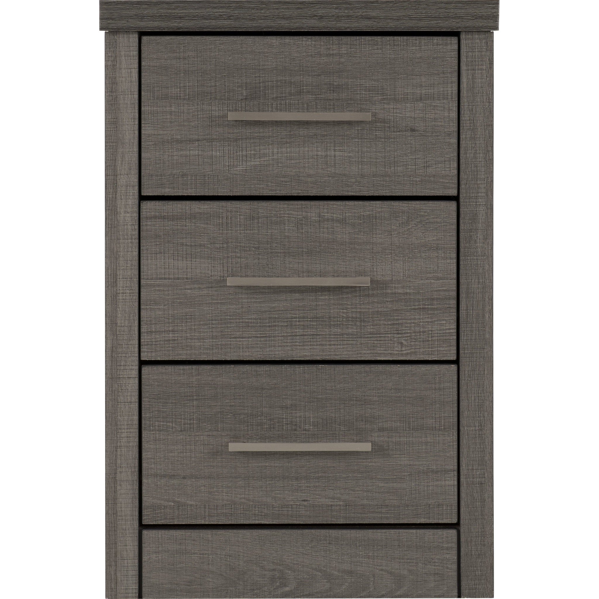 Lisbon 3 Drawer Bedside - Black Wood Grain