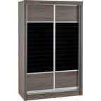 Lisbon Slider Wardrobe - Black Wood Grain