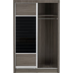 Lisbon Slider Wardrobe - Black Wood Grain