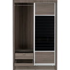 Lisbon Slider Wardrobe - Black Wood Grain