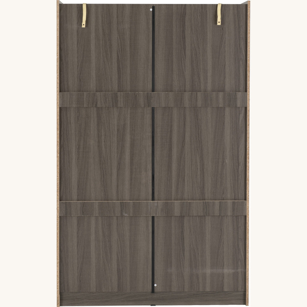 Lisbon Slider Wardrobe - Black Wood Grain