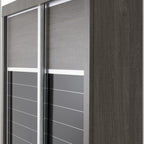 Lisbon Slider Wardrobe - Black Wood Grain