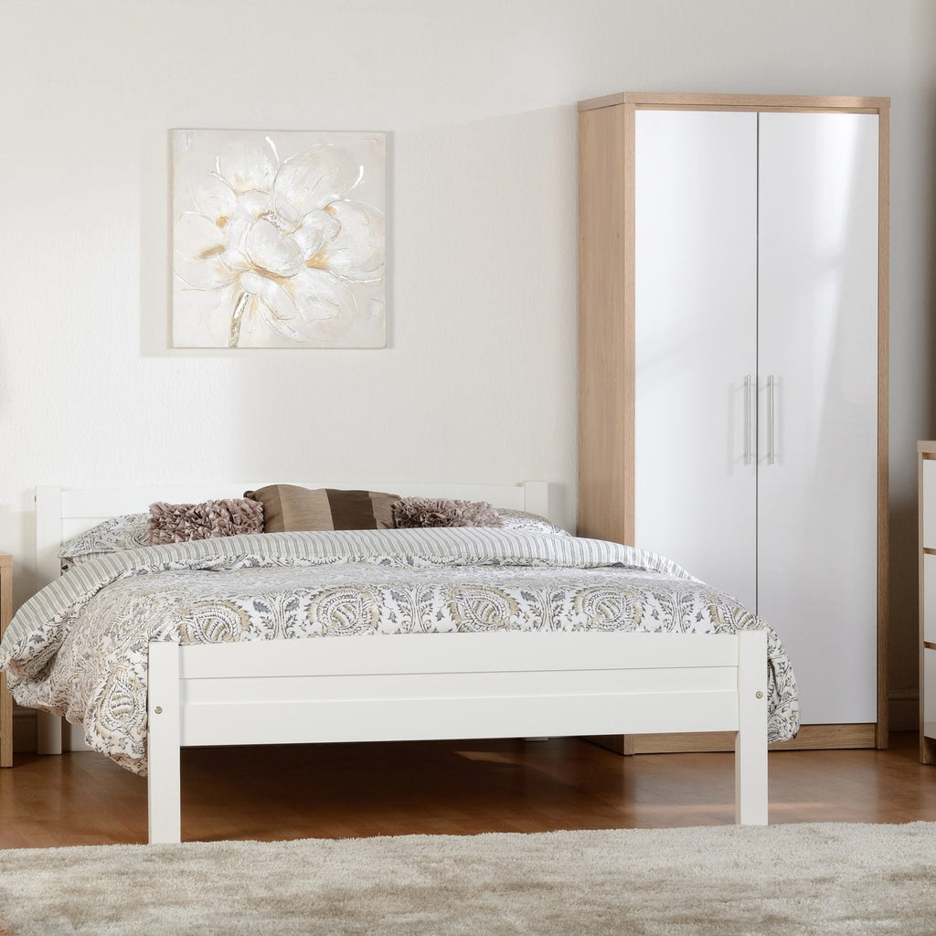 Seville 3 Drawer Chest - White Gloss/Light Oak Effect Veneer