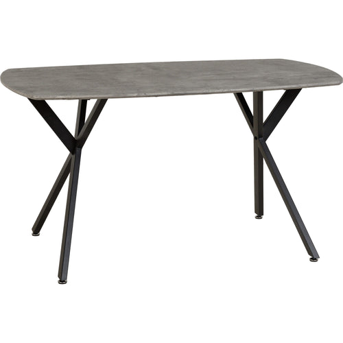 Athens Rect & Avery Dining Set X4 Chairs - Concrete/Emerald Green Velvet