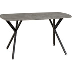 Athens Rect & Lukas Dining Set X4 Chairs - Concrete/Grey Velvet