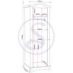 Corona 1 Door Wardrobe - Distressed Waxed Pine