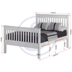 Monaco 4' High End Bed - White