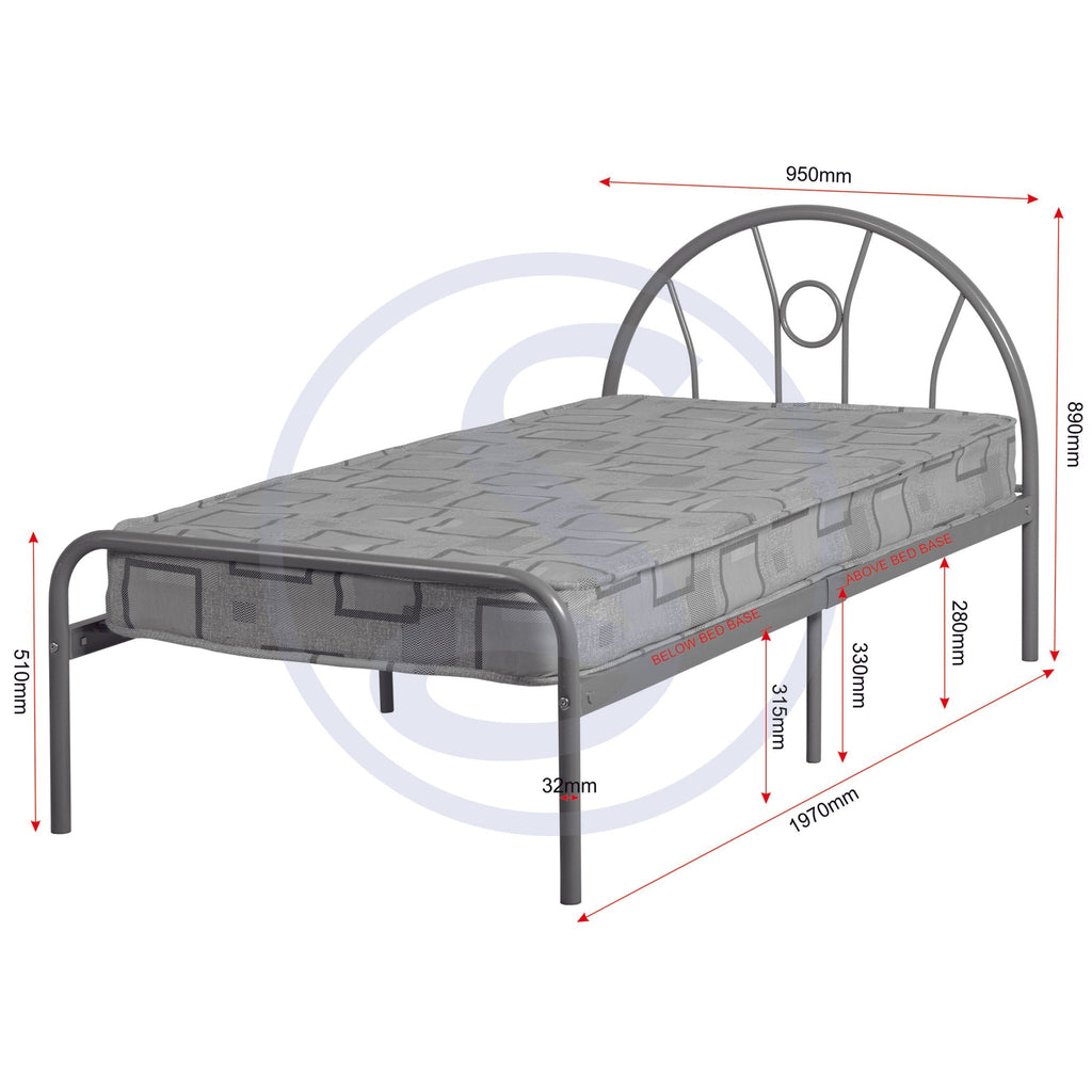 Nova 3' Bed - Silver
