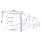 Panama 4 Drawer Chest - Natural Wax