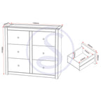 Panama 6 Drawer Chest - Natural Wax