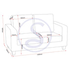 Tempo Two Seater Sofa - Grey Fabric