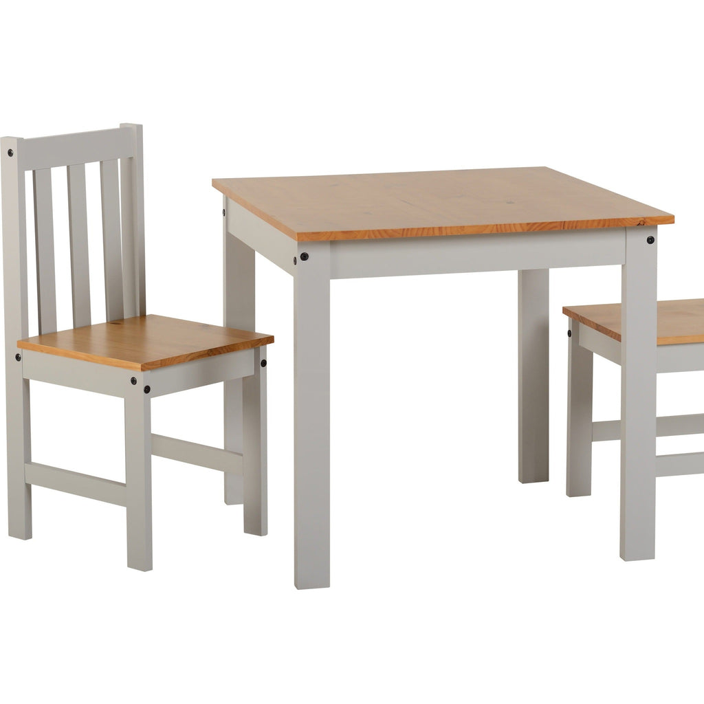 Ludlow 1+2 Dining Set - Light Grey/Oak Effect