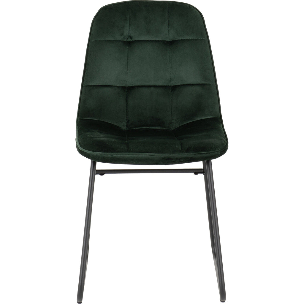 Avery & Lukas Extending Dining Set X4 Chairs - Concrete/Emerald Green Velvet
