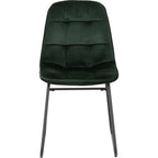 Avery & Lukas Extending Dining Set X4 Chairs - Concrete/Emerald Green Velvet