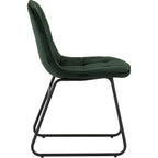 Athens Rect & Lukas Dining Set X4 Chairs - Concrete/Emerald Green Velvet