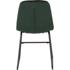 Avery & Lukas Extending Dining Set X4 Chairs - Concrete/Emerald Green Velvet