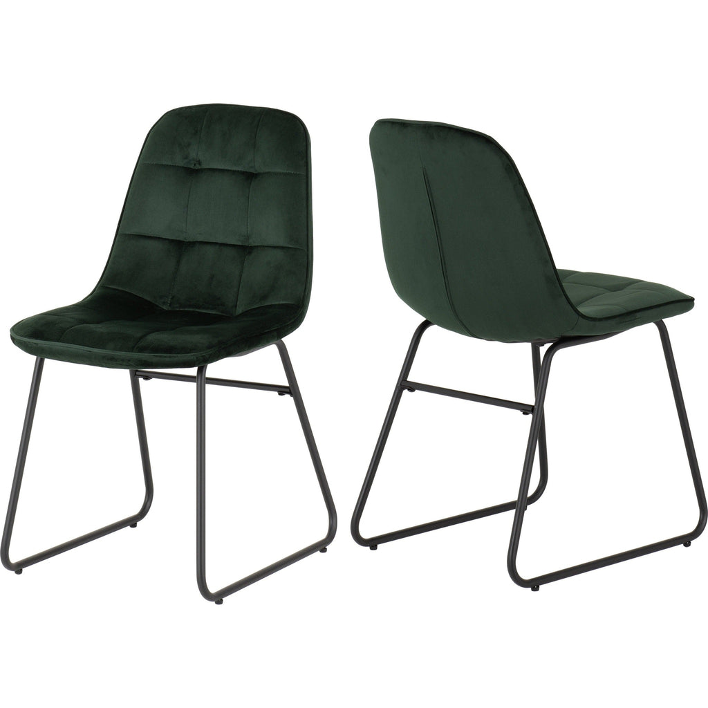 Lukas Dining Chair X2 Per Box - Emerald Green Velvet