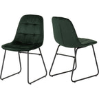 Lukas Dining Chair X2 Per Box - Emerald Green Velvet