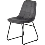 Athens Rect & Lukas Dining Set X4 Chairs - Concrete/Grey Velvet