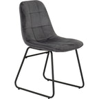 Athens Rect & Lukas Dining Set X4 Chairs - Concrete/Grey Velvet