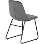 Avery & Lukas Extending Dining Set X4 Chairs - Concrete/Grey Velvet