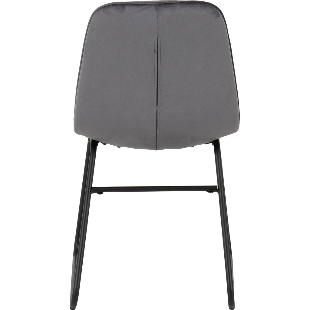 Athens Rect & Lukas Dining Set X4 Chairs - Concrete/Grey Velvet